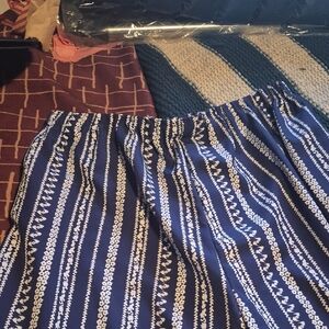 SHEIN Blue and White Wide Leg Pants